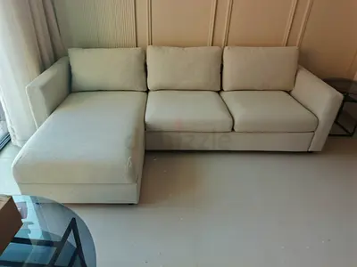 Ikea vimle beige color lshape sofabed with storage
