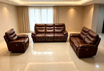 Brown Leather 3-Piece Recliner Sofa Set (3-seater + 2-seater + Single)