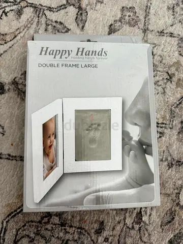 Happy Hands double picture frame (large) - white, new in box