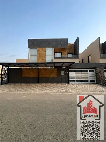 Villa for monthly rent, including electricity and internet, on a main street in the Al Yasmeen area of Ajman. Land area: 3015 sq ft Built-up area: 3200 sq ft The villa consists of two floors: 4 mast