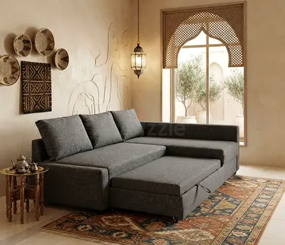L-Shape Sofa Cum Bed with Storage – Perfect for Living Room and Guest Room.