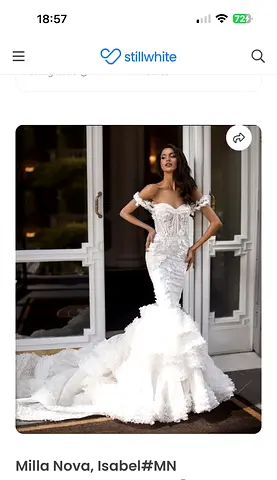 Milla Nova Isabel mermaid wedding dress, size 10 never altered never worn. Brand new with tags