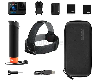 GoPro HERO12 Black + Accessories Kit — Head Mount, Case, Batteries, Tripod, SD Card As Good as new