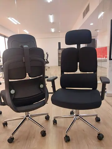 Ergonomic Adjustable Office Chair with Headrest - Black