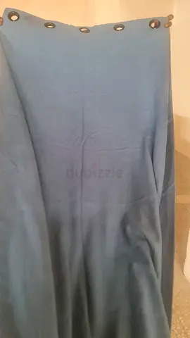 Light blue denim fabric eyelet curtain panels - 2 pieces, good condition. Ideal for kids room