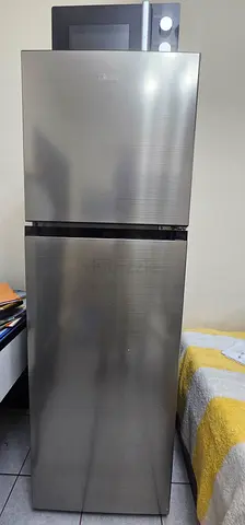 Midea Stainless Steel Double Door Refrigerator - Good Condition