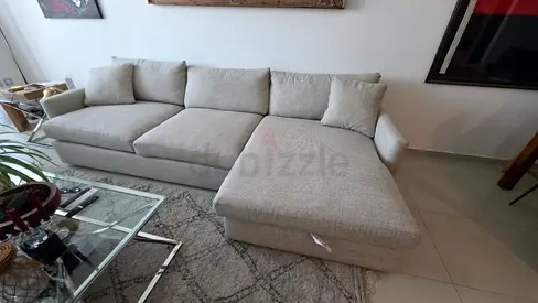 Looks like a new condition Crate&Barrel Lounge Deep feather filled L Shape Sofa Beige