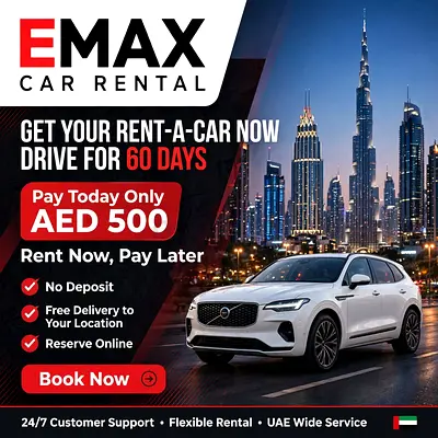 EMAX Car Rental — Rent Now, Pay Later (60-day offer)