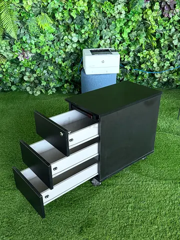 Black 3-Drawer Office Cabinet - Compact File Storage