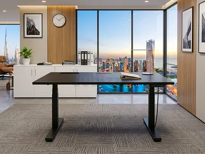 Height-Adjustable Electric Standing Desk - Black, Excellent Condition