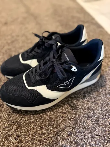 Emporio Armani Black & White Casual Sneakers, lightly used