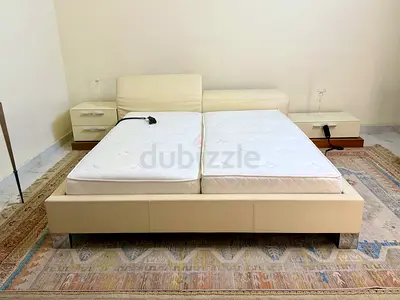 HÜLSTA GERMANY – Luxury Electric Adjustable Leather Bed Set | Premium Mattress & Nightstands