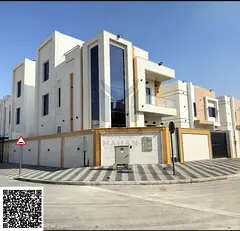 Luxury villa for rent in Al Zahia, corner lot, 3 floors plus roof, 4 bedrooms, modern design. Price