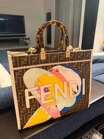 Fendi Zucca Print big Tote with Tortoiseshell Handless