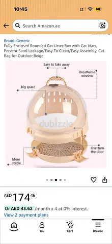 Fully Enclosed Rounded Cat Litter Box with Cat Mats, Prevent Sand Leakage/Easy To Clean/Easy Assembl