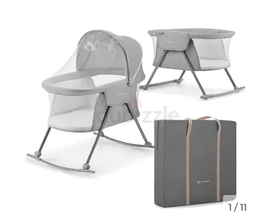 Portable Foldable Baby Bassinet / Cradle with Carry Bag - Grey