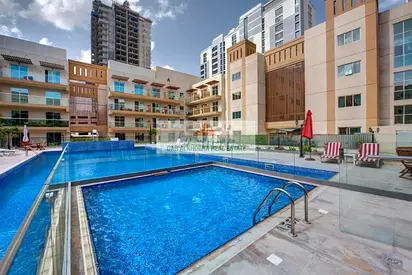 Furnished Studio | Roxana Residence C | Balcony & Pool View