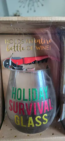 Holiday Survival XL Wine Glass Set