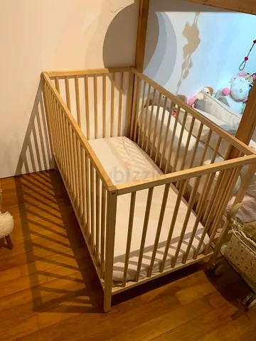 Ikea Crib, Baby Bed, Cot, beech, 60x120 cm