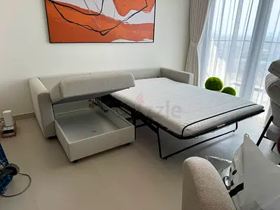 Ikea Vimle L shape sofa bed under storage space and mattress