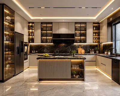 Modern Kitchen cabinets with island