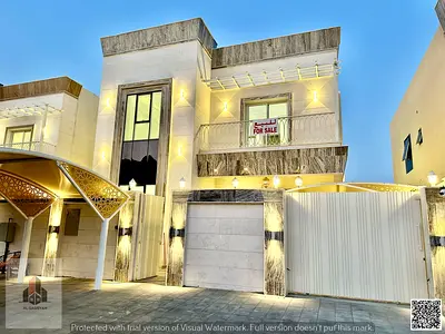 Luxury villa for sale in Al Helio 2 – Ajman; includes registration, water, and electricity fees.