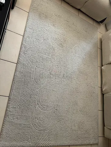 Light beige textured area rug - good condition