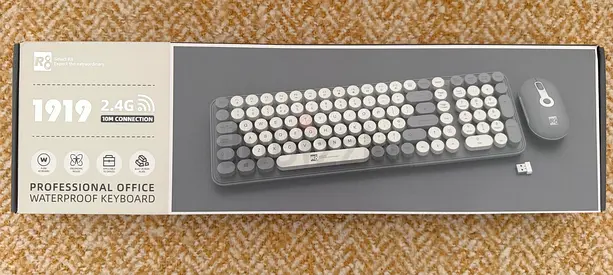 Wireless Retro Silent Keyboard and Mouse