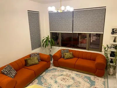 Orange 3-Seater Sofa in Excellent Condition