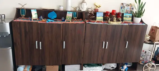 Set of 2 Dark Wood Storage Cabinets / Sideboards - Good Condition