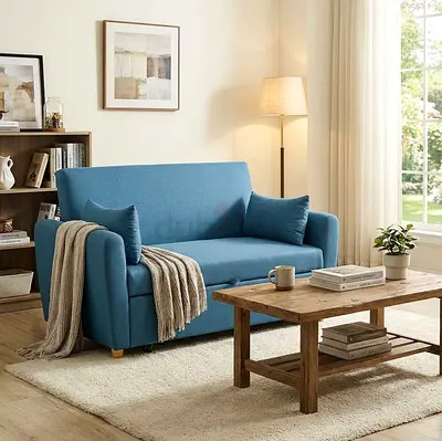 Alpha 2-Seater Fabric Sofa Bed