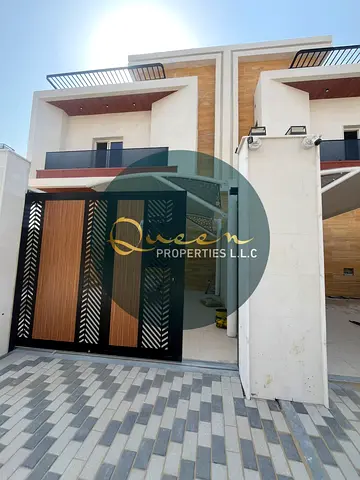 Luxury 4-master townhouse villa in Al Helio 2, Ajman, with stone facade, premium finishing, 1,700 sq ft plot, 2,200 sq ft built-up area and registrat