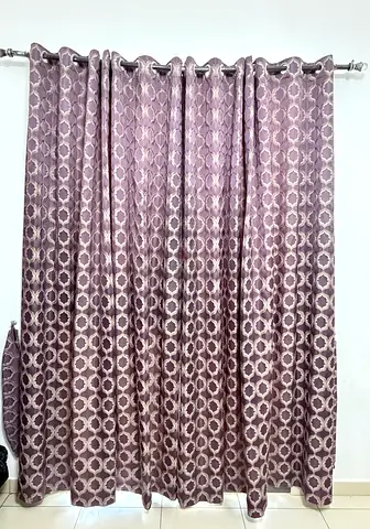 Two Dark Pastel Purple Colour Curtains with rod (2.5mx2.5m) —AED 70 only