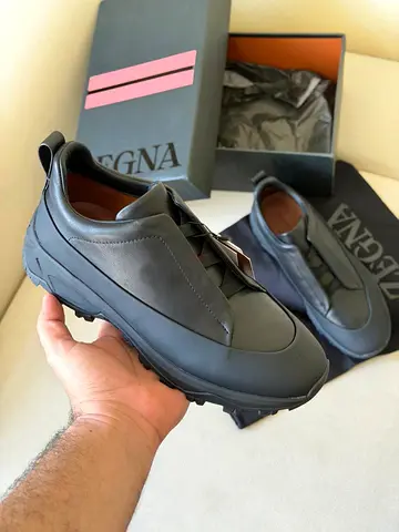 Zegna Men's Black Sneakers (SUPER MASTER QUALITY)