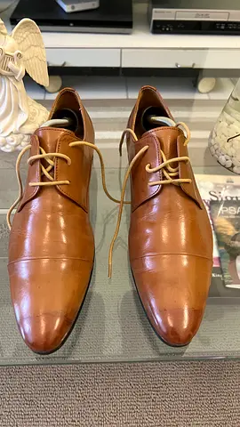 Dastone Italy brown leather men's dress shoes, size 41
