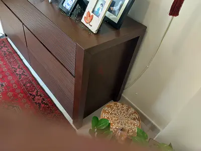 Modern Dark Wood Dresser Cabinet with mirror set
