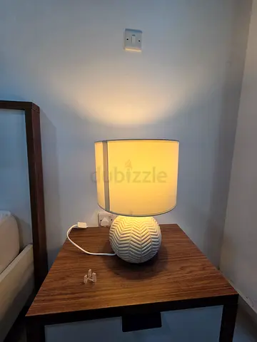 2 Ceramic Table Lamp with Fabric Shade Nightstand