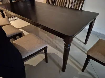 Solid Dark Wood Dining Table only - perfect Condition like new 2m×1m