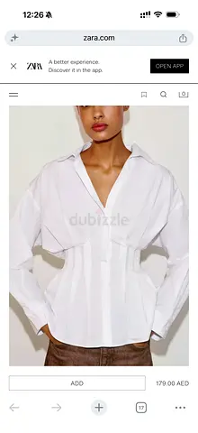 White Fitted Corset Detail Shirt - Zara (with Label)