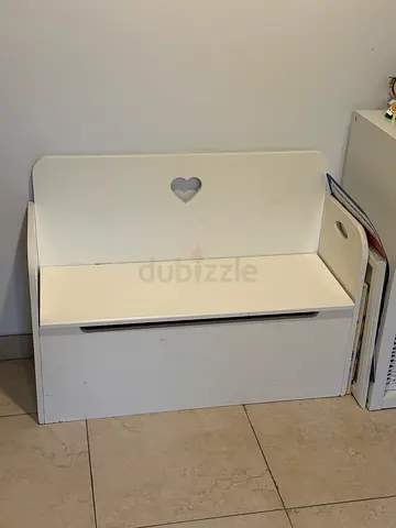White Child’s Bench with Storage