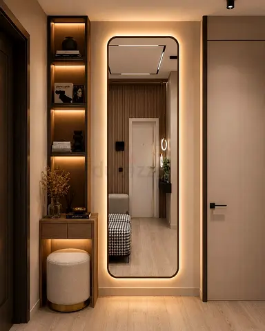 Modern dressing table Backlit Mirror with Rounded Corners