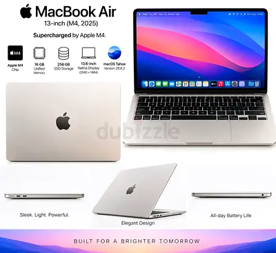 Apple MacBook Air 13-inch (M4, 2025) - 16GB RAM, 256GB SSD, Starlight