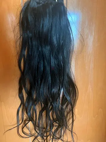 Long Black Wavy Clip-in Hair Extension / Ponytail Piece