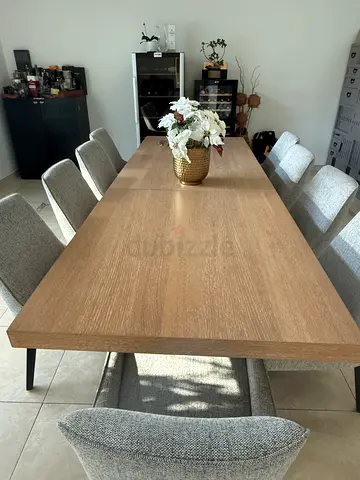 Solid Wood Expandable Dining Table - Light Oak Finish