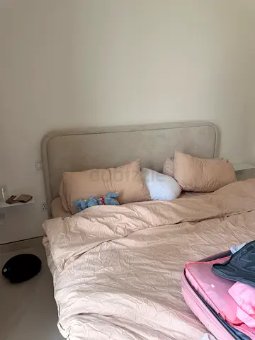 Upholstered bed frame + mattress