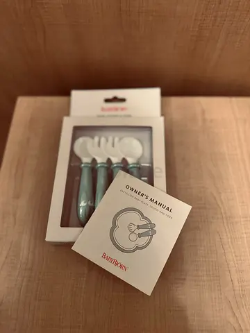 BabyBjörn Feeding Utensil Set (Spoons & Forks) with Manual - Mint