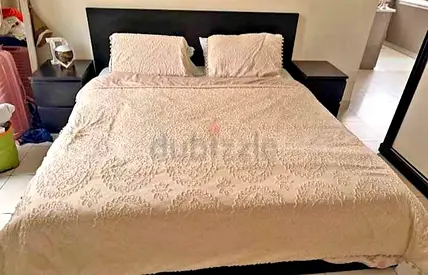Ikea Queen size bed with mattress and storage drawers