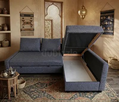 L-Shape Corner Sofa Bed with Storage – Left & Right Side Options Available.