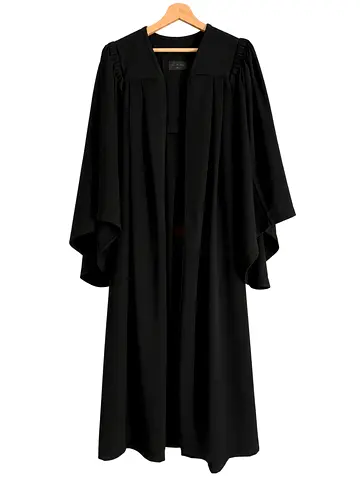 Black Academic/Graduation Gown, Long Robe - Good Condition