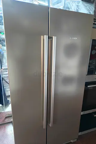 Bosch Side-by-Side Refrigerator — Stainless Steel, Good Condition